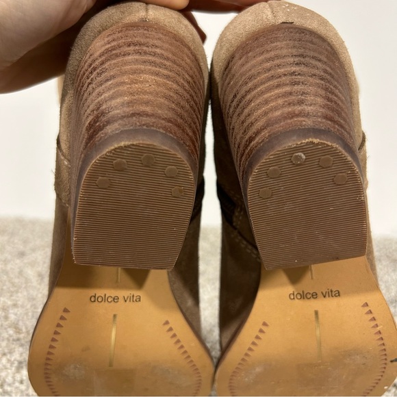 Dolce Vita Silma Western Leather Cowboy Bootie Tan Zipper Pointed Toe Size 6 - Picture 9 of 13